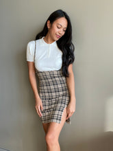 Load image into Gallery viewer, Oatmeal Plaid Slip Dress

